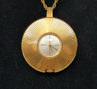 Seiko Diashock 17J 21-7050 Pendant Watch with Chain Japan ASGP | eBay