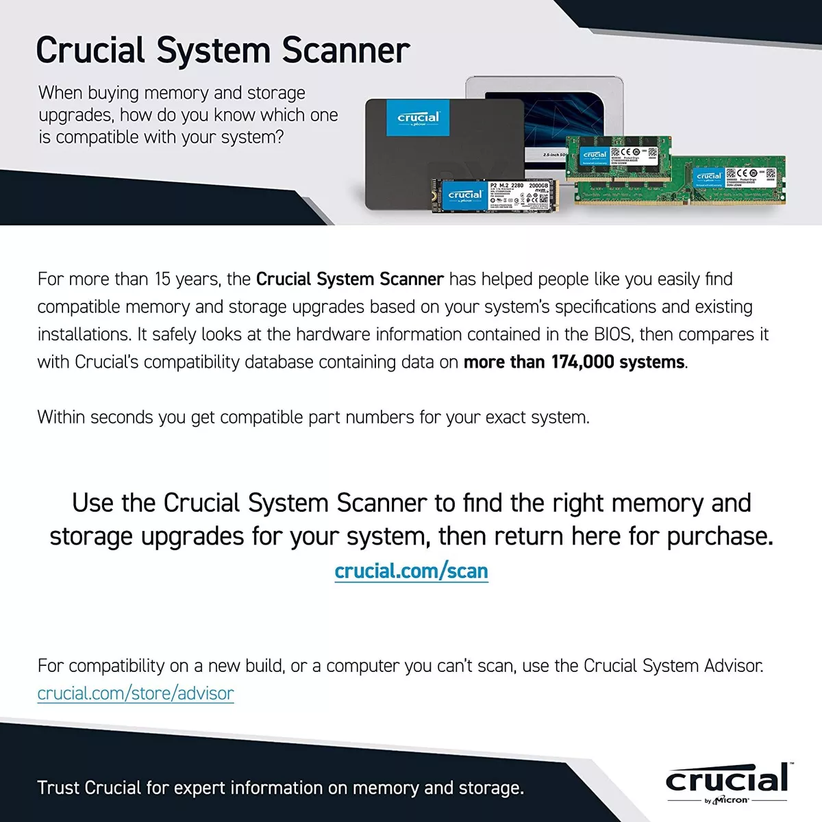  Crucial P2 2TB 3D NAND NVMe PCIe M.2 SSD Up to 2400MB/s -  CT2000P2SSD8 : Electronics