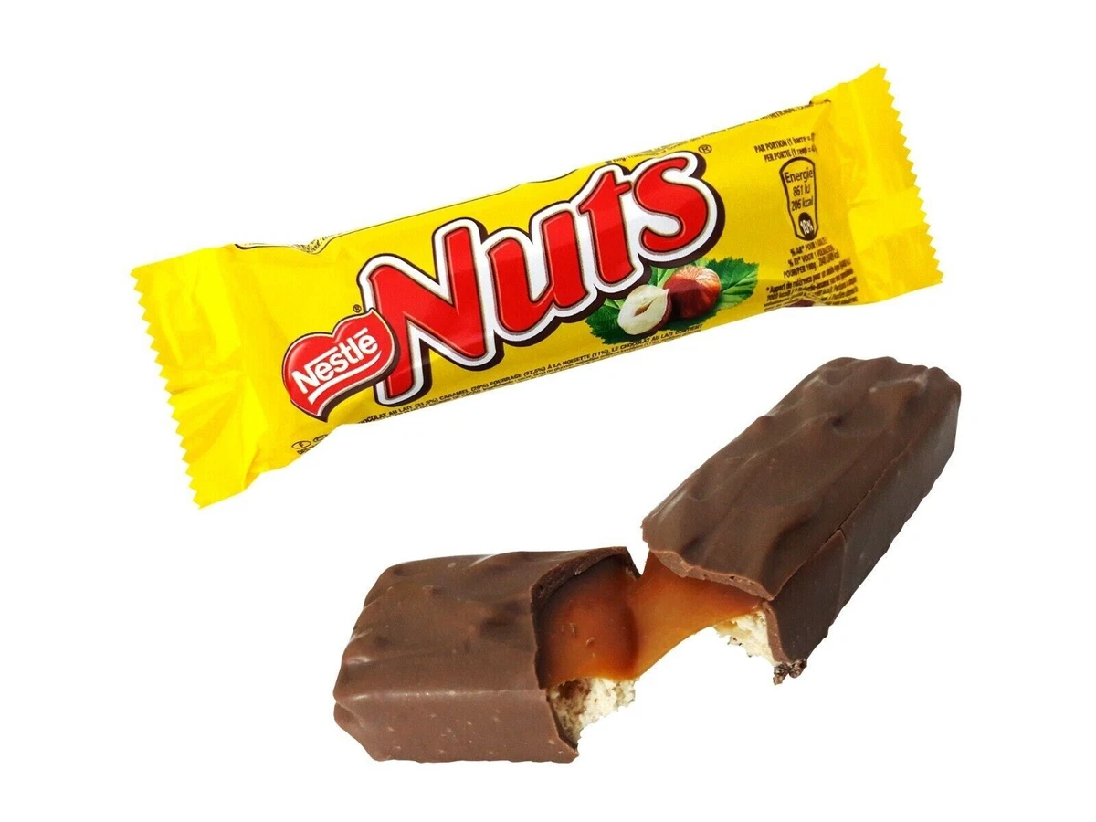 Barres chocolatées Nestlé Nuts délicieux nougat doux et noisettes en boîte  (24 x