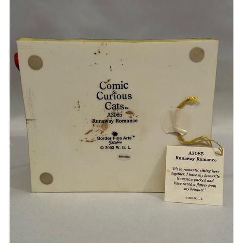 Comic & Curious Cats Runaway Romance A3085 Linda J Smith 2003 Border Fine Arts - Picture 7 of 10