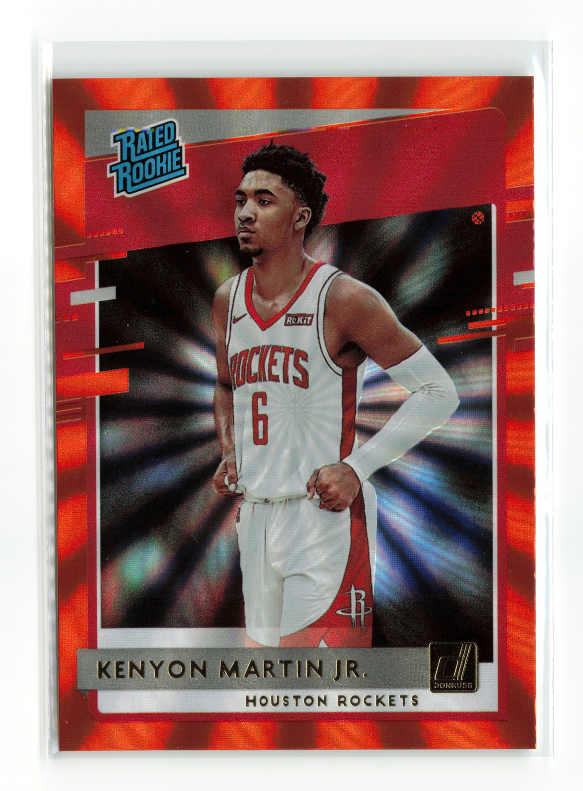 KENYON MARTIN JR #224 2020-21 PANINI DONRUSS ROCKETS ROOKIE RC ORANGE LASER