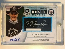 11-12 UD The Cup Auto RC Rookie Daftboards Draft Boards MARK SCHEIFELE /25