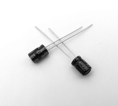 2x Elko radial 100µF ( 100uF ) 16V 105°C Elektrolytkondensator