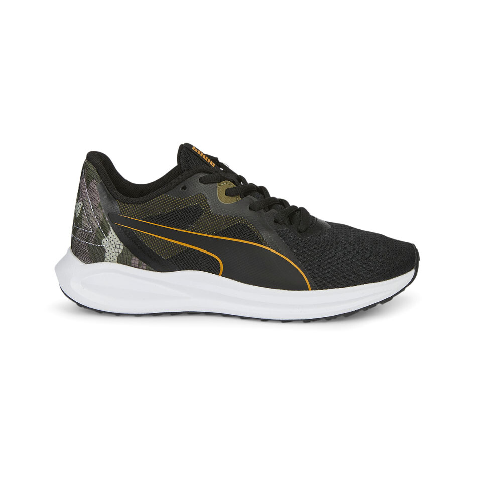 Puma Twitch Runner Sashiko Молодежные кроссовки на шнуровке для мальчиков, черные кроссовки, повседневная обувь 38847