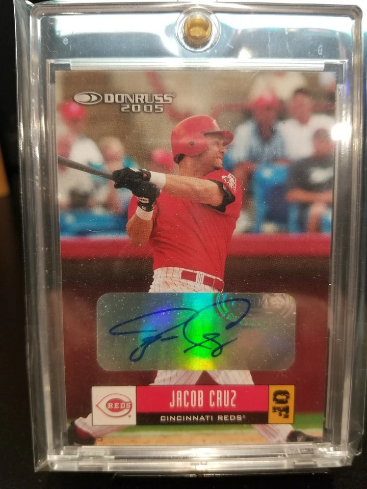 2005 JACOB CRUZ DORUSS "AUTOGRAPH" REDS #304 GEM. - Image 2 of 4