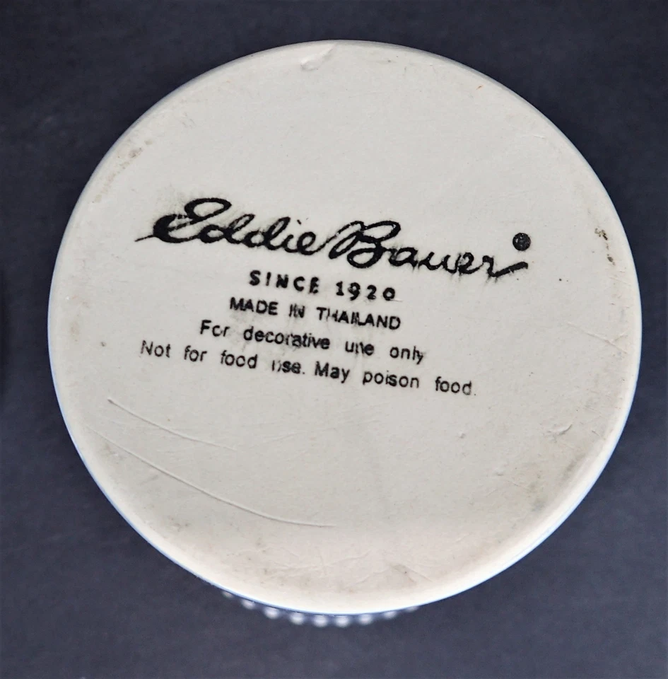 Eddie Bauer Blue Decor Only Lidded Ginger Jar Country Decoration Ceramic Storage - Image 4 of 4