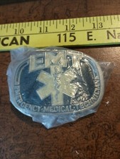 Vintage 1985 EMT Belt Buckle - Buckle Bakery - Good Condition