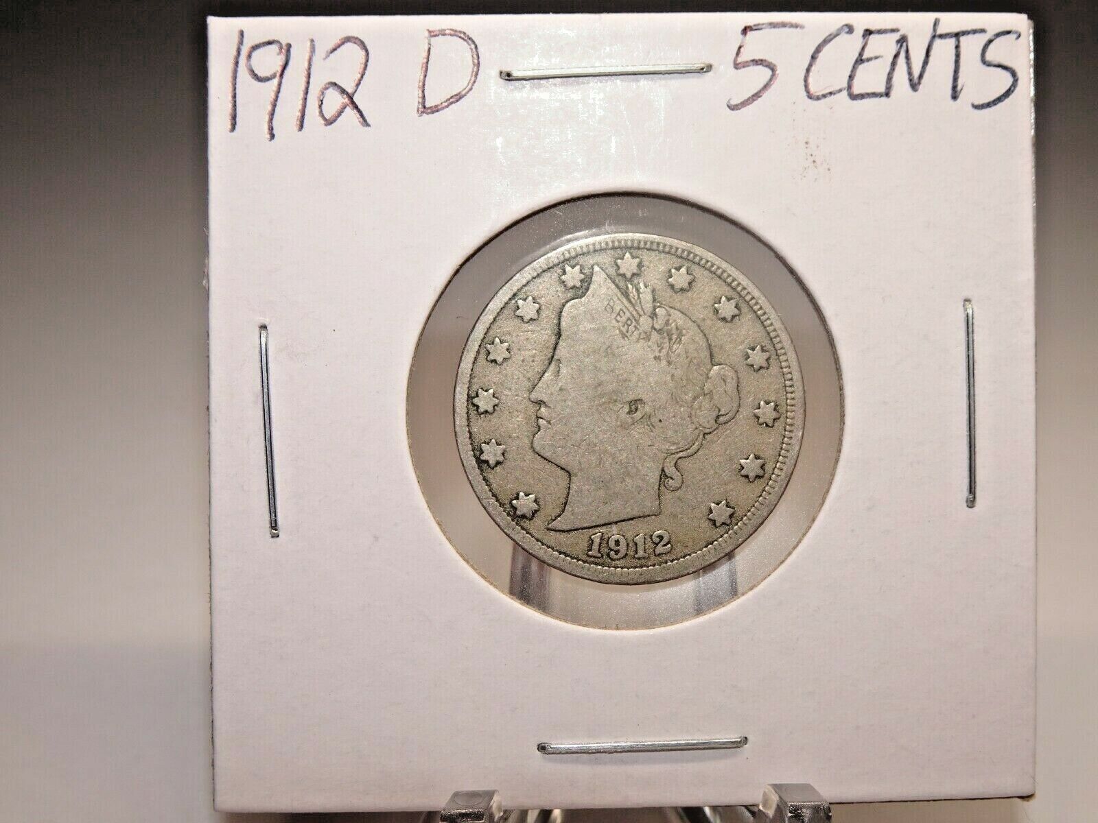 1912 - D Dallas Mall Liberty Head Nickel 55% OFF Cents Five Coin 5 US