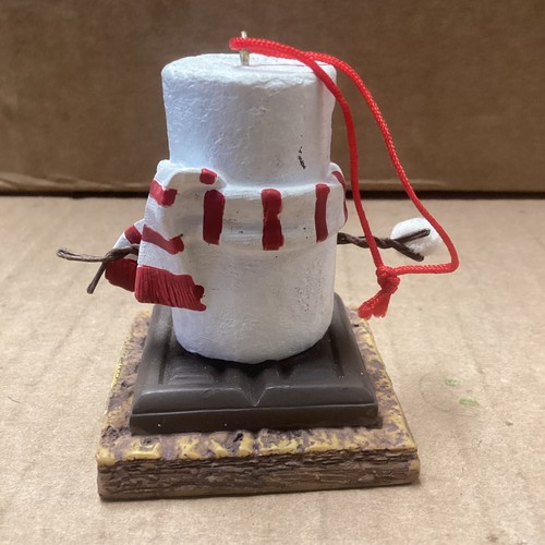 The Original S'mores Snowball Christmas Ornament Red Stripe Scarf Midwest 2.5" - Picture 2 of 2