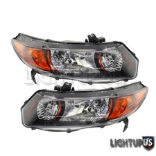 Left Right Side Pair Halogen Headlights For 2006-2009 Honda Civic Si Coupe Left Right Side Pair Halogen Headlights For 2006-2009 Honda Civic Si Coupe