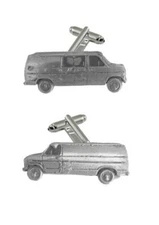 refA9 US Econoline van1970's  classic car 3D cufflinks classic car gift boxed