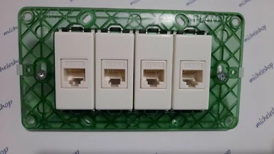 presa di rete dati rj45 cat6 vimar plana bianco completa di supporto 4P e viti