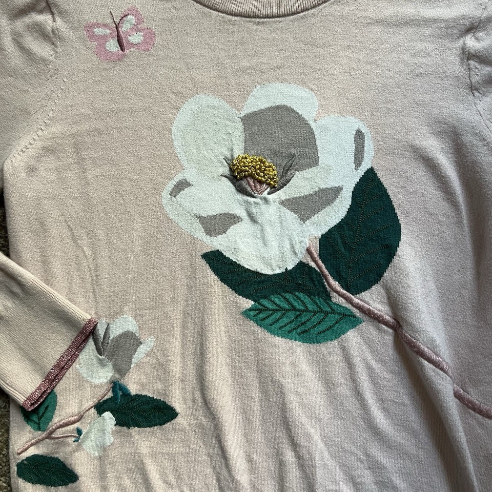 Kate Spade Sz S Swamped Magnolia Cashmere Blend Crew Neck Pullover