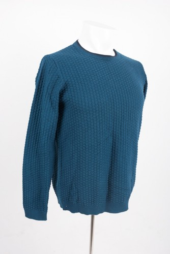 Massimo Dutti Boys Sweater Sz 13-14 Waffle Textured Blue Pullover 0903/607 NWT - Picture 5 of 6