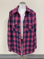 Blu Ivy Pink Plaid Faux Fur Lined Flannel Shacket Jacket Large Boutique Nwt