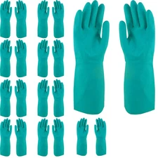 10 Pr Safetyware Chem-Pro Chemical Resistant Long Flocklined Nitrile Gloves Bulk