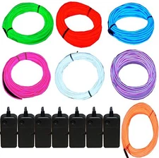 Neon LED Lights Glow EL Wire String Strip Rope Tube Decor Car Party + Controller