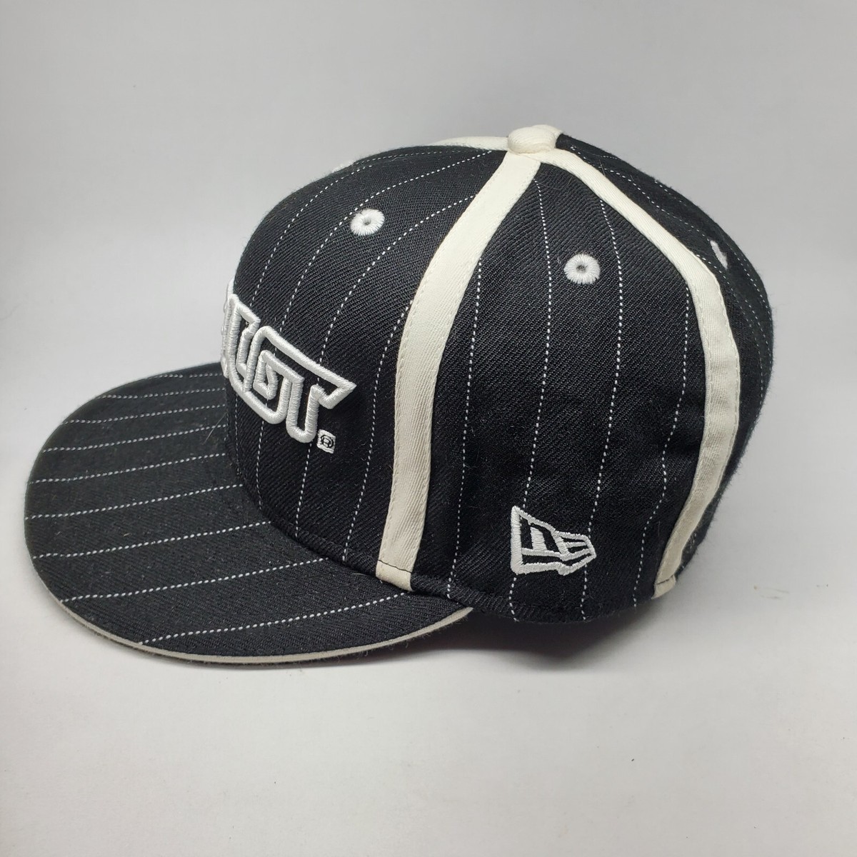 New Era Jetpilot Snapback 7 1/8 Adult Hat Cap Black Striped