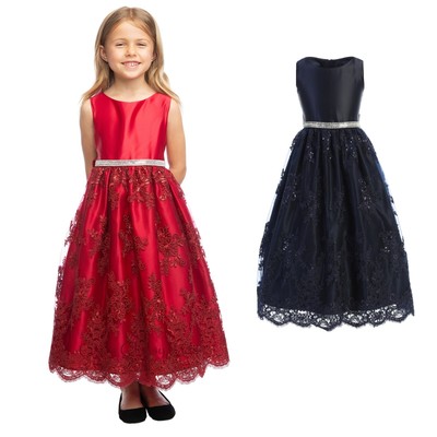 navy blue dress with red flowers