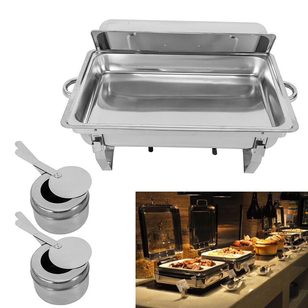 Chafing Dish Buffetwärmer Aus Edelstahl, 9L Mit 2x 1/2 GN Behältern – Für Catering & Party