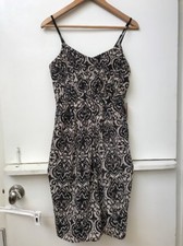 Forever 21 contemporary dress black and beige print Empire Midi NWT Size S Small