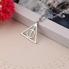 Harry Potter Time Turner Deathly Hallows Triangle Pendant 925 Sterling Silver