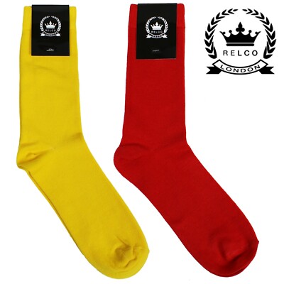 Chaussettes Relco Homme Skinhead Rouge Et Jaune - Taille Unique - Neuf Avec étiquettes