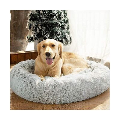 SAVFOX Plush Calming Dog Beds, Donut Dog Bed for Small Dogs