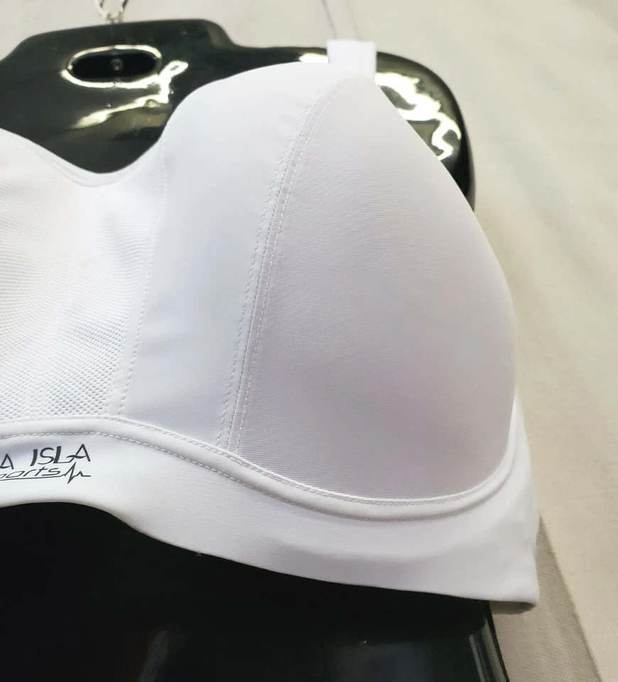 Sujetador deportivo La Isla para mujer talla 38F blanco ligeramente acolchado Foto 2 de 4