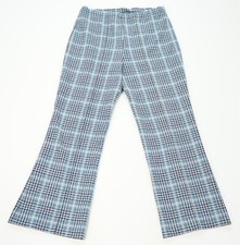 Rare Vintage CODDINGTON SPORTSWEAR Tartan Checkered Plaid Pants 70s 80s Blue