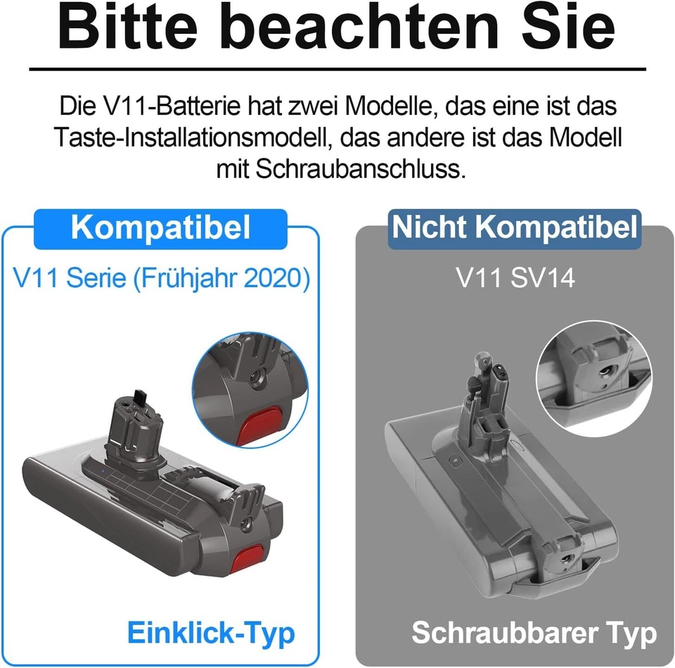 Batterie pour Dyson V11 Absolute Extra Pro Complete Click-In 970425-01 25,2V - Photo 2/4