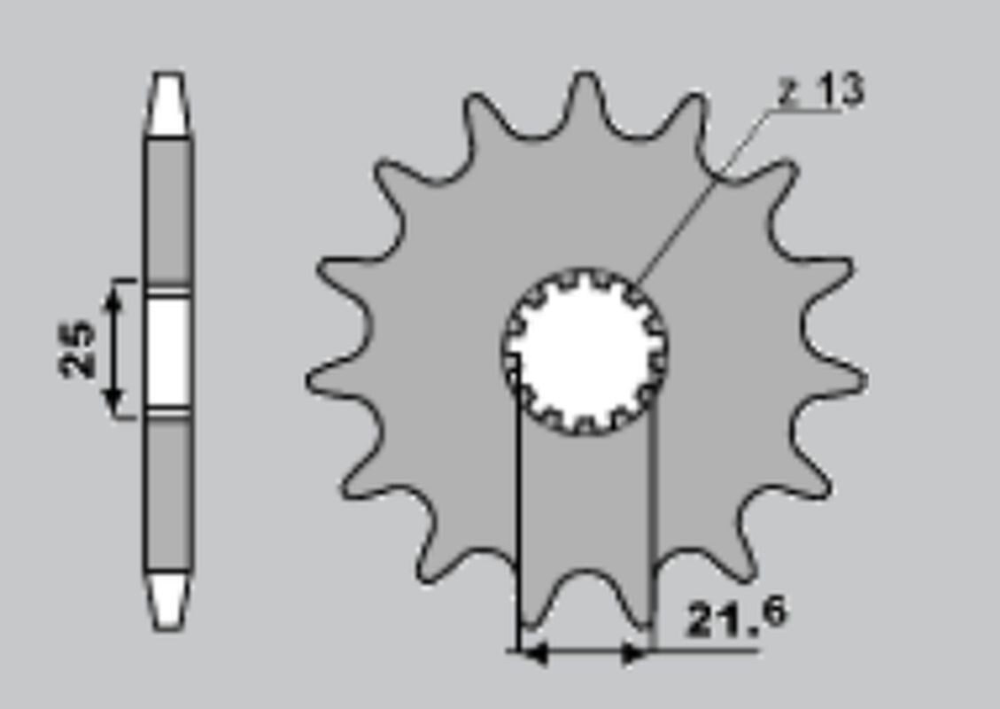Pignon avant CHT 564 14 pour éliminer les à-coups de chaîne Suzuki 650