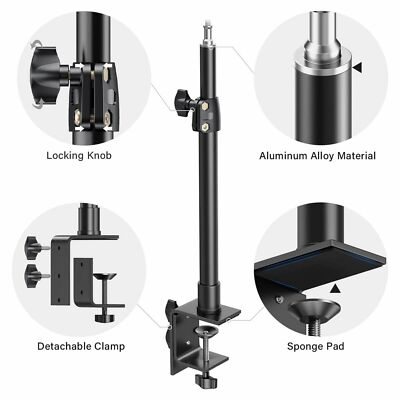 Universal Table Desk Clamp Mount Stand 1/4' Screw Tip Tablet Bracket holder 