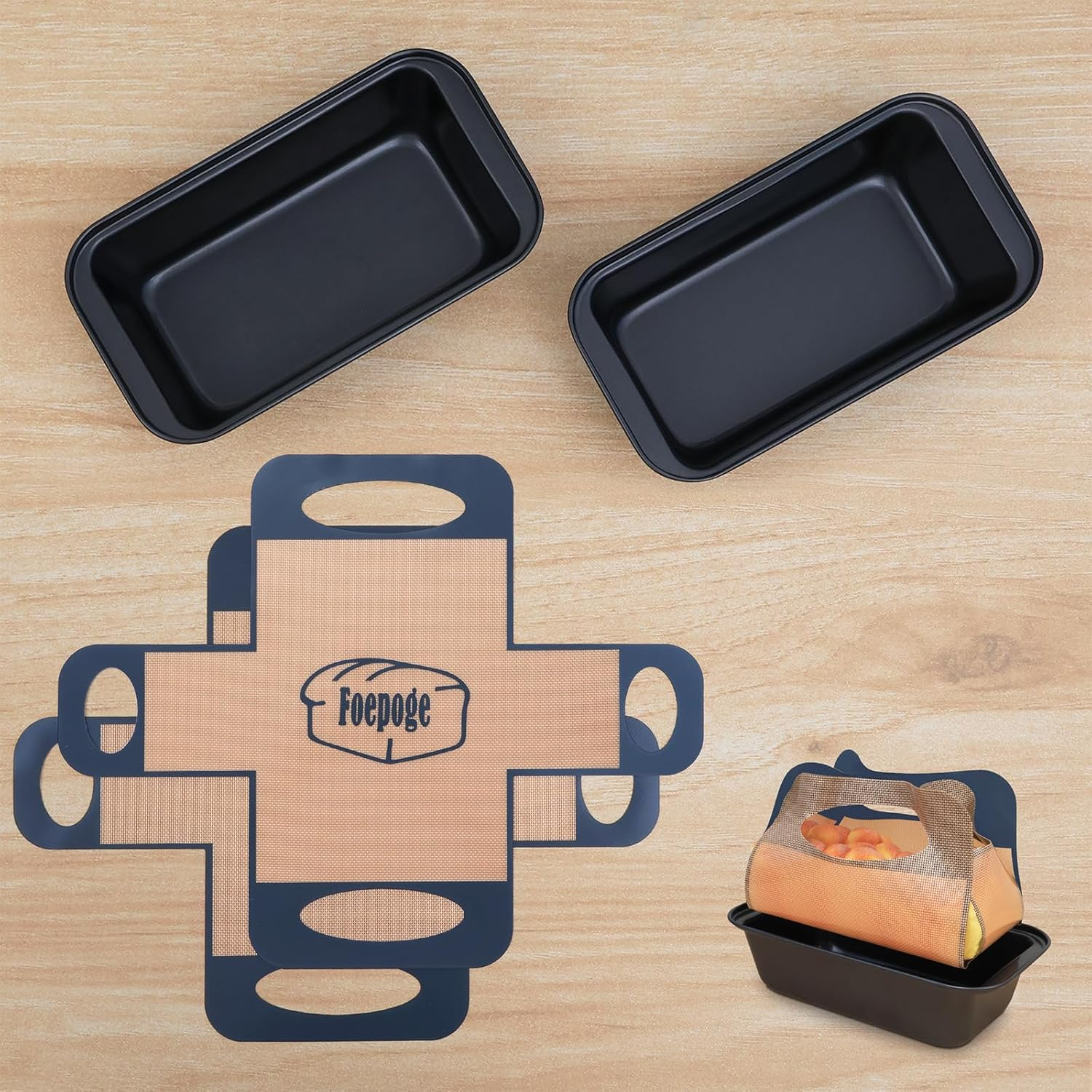 Nonstick Loaf Pan Set with Liners