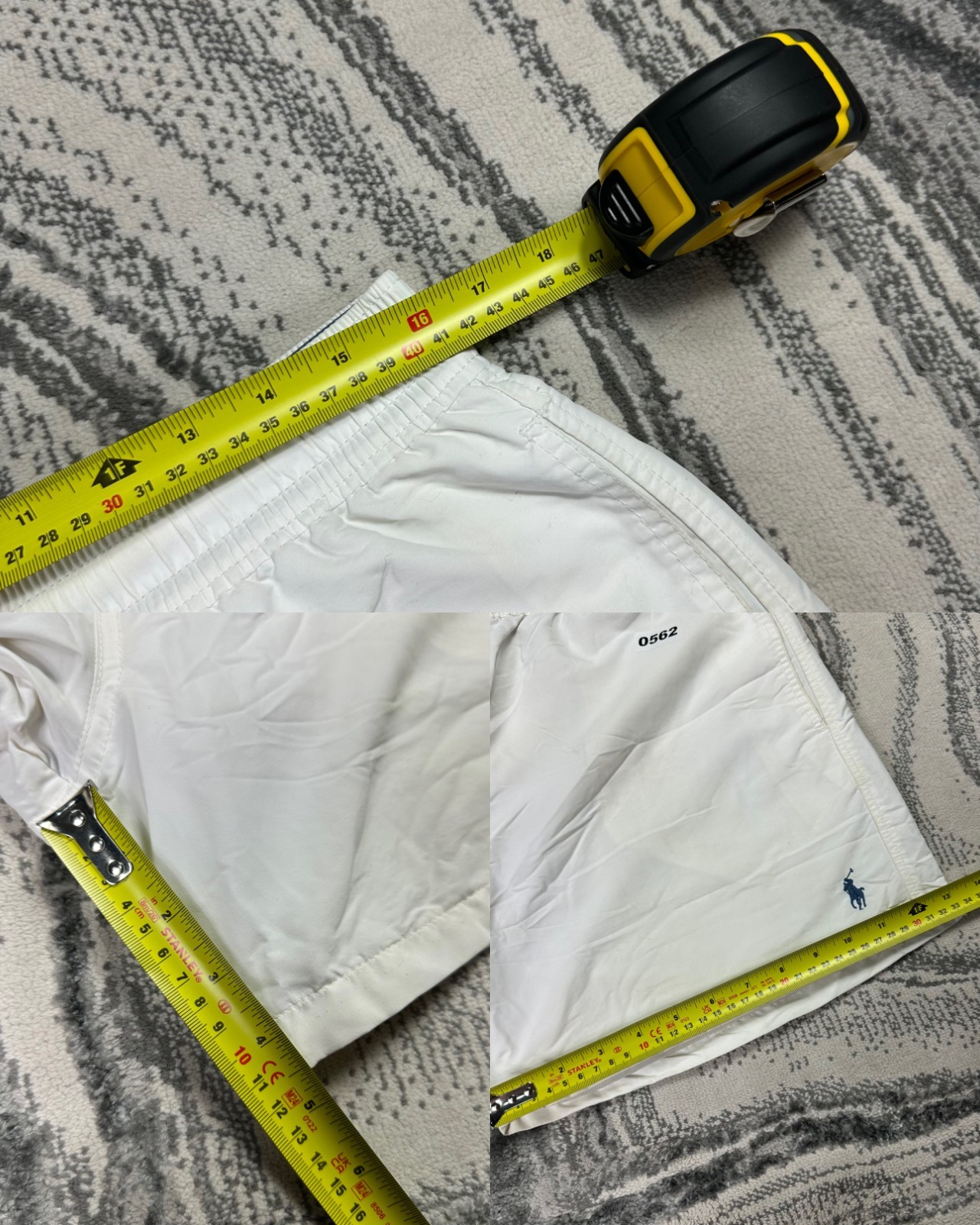 Vintage Polo Ralph Lauren White Sz Large Mesh Lined Elastic Swimwear Swim Shorts image 7