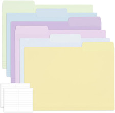 30Pcs Plastic File Folders, 9'' X 11.6'' Manilla Folders, 3 Tab Colored File Fol