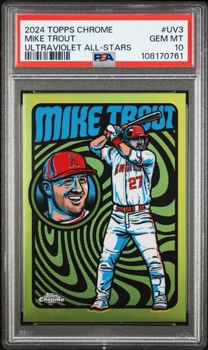 Topps 2024 Chrome Mike Trout Ultraviolet All-Stars #UV-3 PSA 10