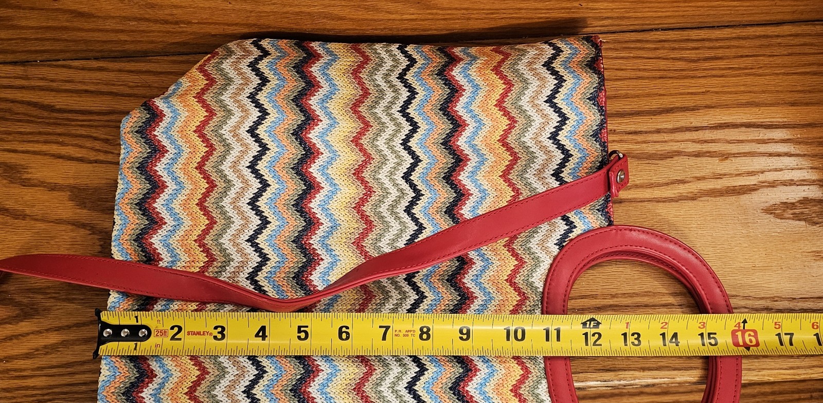 Beach Bag Chevron Pattern 2 Handle Removable Cros… - image 16