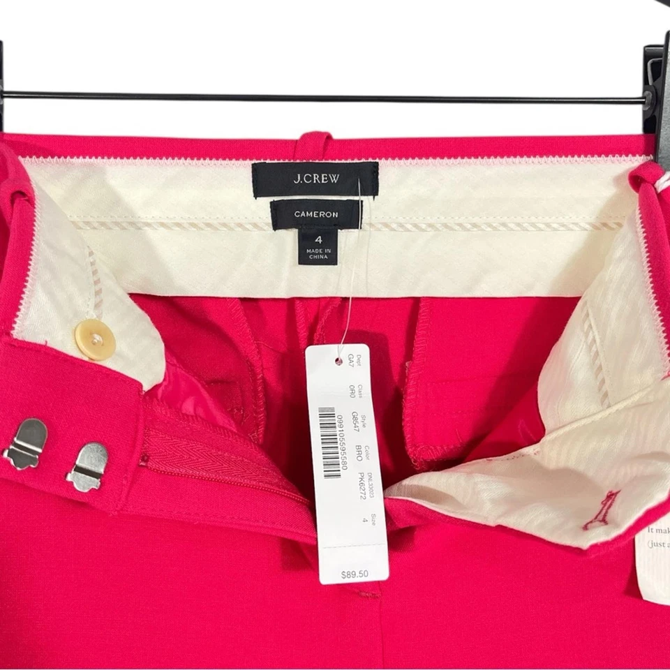 NWT J. Crew Cameron Slim Cropped Pant size 4 in Pink - Four Season Stretch - Image 4 of 4