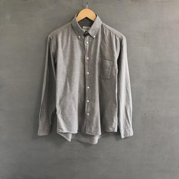 Men Hartford Shirt Grey Cotton 40 /L / 48
