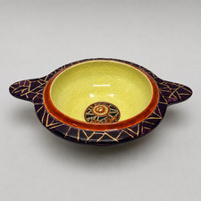 Rare Émaux de Longwy Primavera Art Deco Twin Handled Cloisonné Bowl c1930