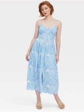 Roller Rabbit x Target Floral Vines Drop Waist Midi A-Line Dress Small