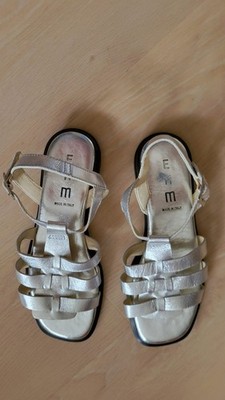 Silberne flache Sandalen - Größe 38 - EHM (ital. Marke)