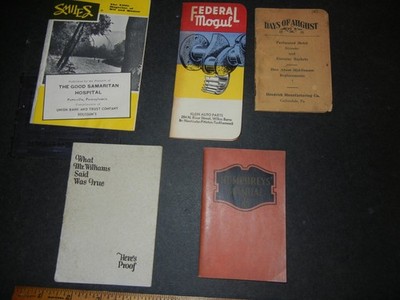 5 VINTAGE ADVERTISING BRANDED SMALL BOOKLETS FREE SHIPPING