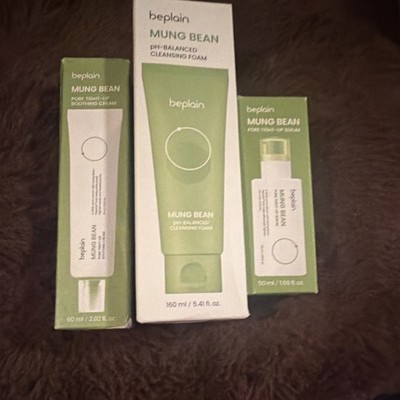 beplain Mung Bean Cleansing Foam Soothing Cream Serum Set 160ml 60ml 50ml