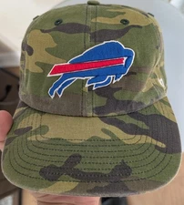 Buffalo Bills '47 Brand NFL Camo Clean Up Adjustable Strap Back Dad Hat Cap 