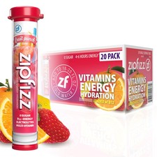 Zipfizz Daily Energy Drink Powder, Fruit Punch, 20 Pack 3in1 Sustained Energy...