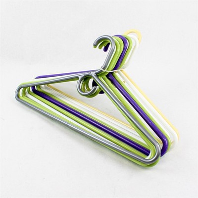 Lot of 10 Plastic Clothes Hangers Assorted Colors Lightweight Durable