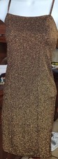 Forever 21 Gold Glitter Slip Dress Size M (A Small Medium) Spaghetti Strap