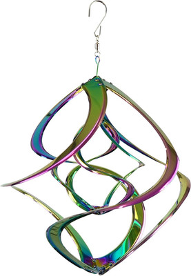the Original Cosmix Deluxe Helix Wind Spinner, Medium 14-Inch, Double Rainbow